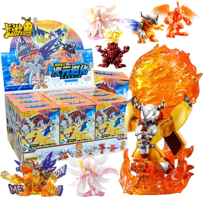 KAYOU Figurine Miniature en Caoutchouc Boîte Mystère Digital Monster Evolution Dimensionnelle Greymon Angewomon Personnages d'Anime Cadeau