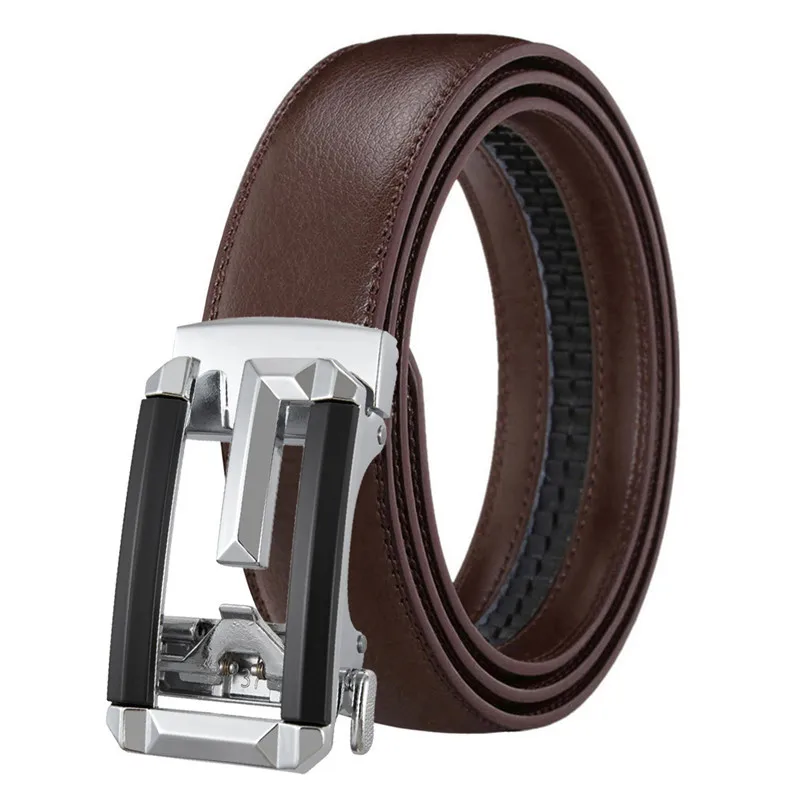 Leder-Klickgürtel für Herren und Damen, 3,5 cm, mit hochwertiger Legierung, automatischer Schnalle, Unisex, klassische Business-Gürtel für Jeans – Detail 5