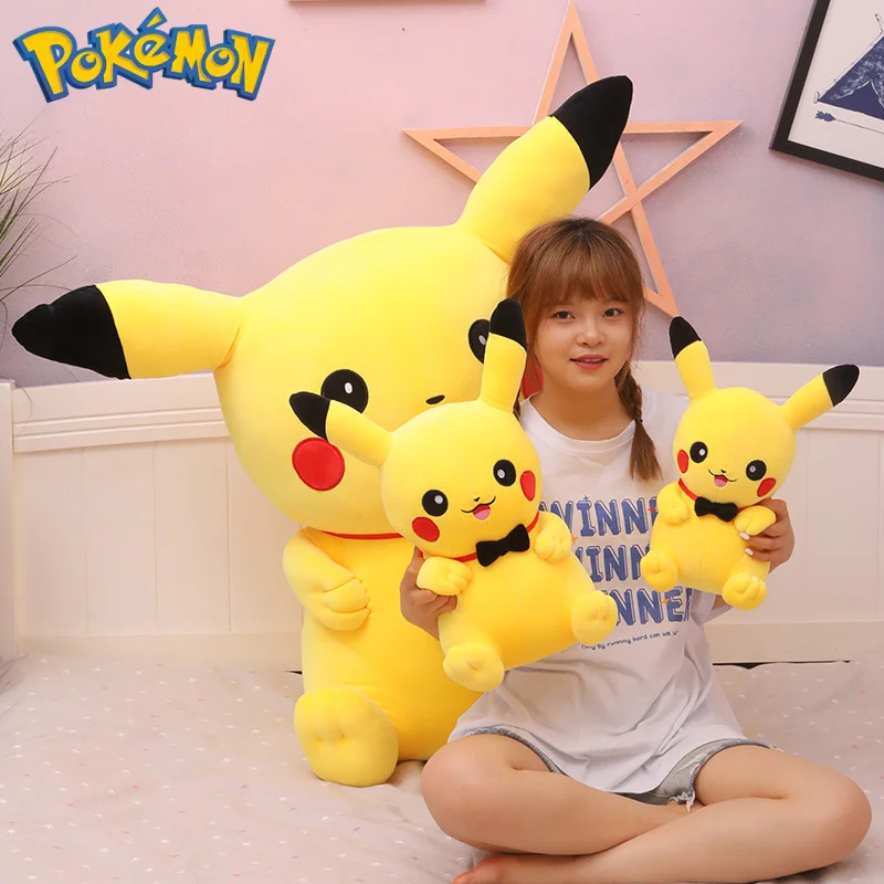 40/50/60/80/100CM Big Size Pokemon Pikachu Plush Toy Kawaii Stuffed Cartoon Anime Comfortable Soft Doll Birthday Plushies Gift