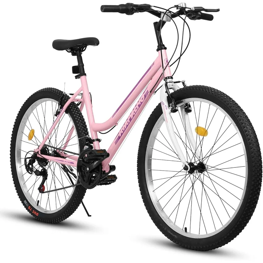 

Girls Womens 24 26 Inch Mountain Bike 21 Speed Summer Travel Gifts Bicycles for Outdoor Cycling Commuting City Riding to School