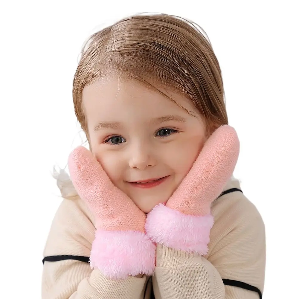 Gants en velours pour enfants, gants optiques, doigt complet, mitaines chaudes, hiver