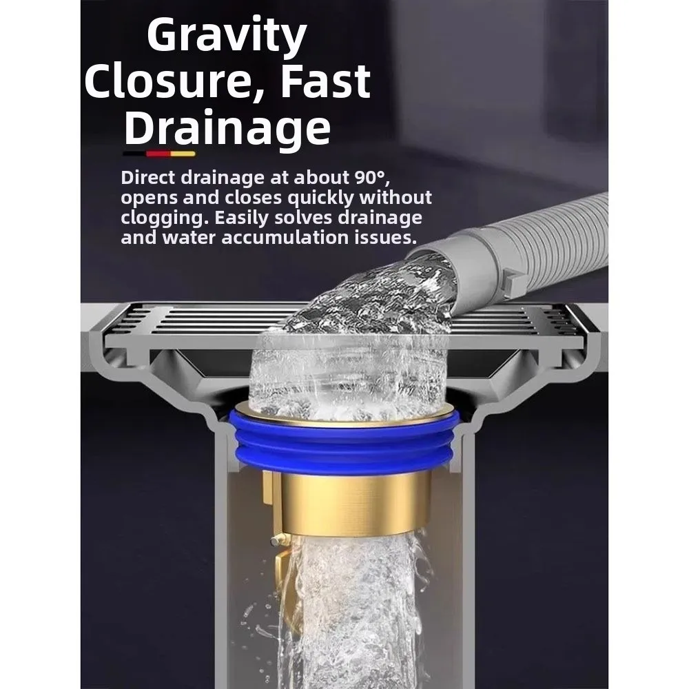 Brass Floor Drain Core Anti-insect Quick Draining Water Stop Valve Anti-backflow Universal Fit Self Sealing Core Sink