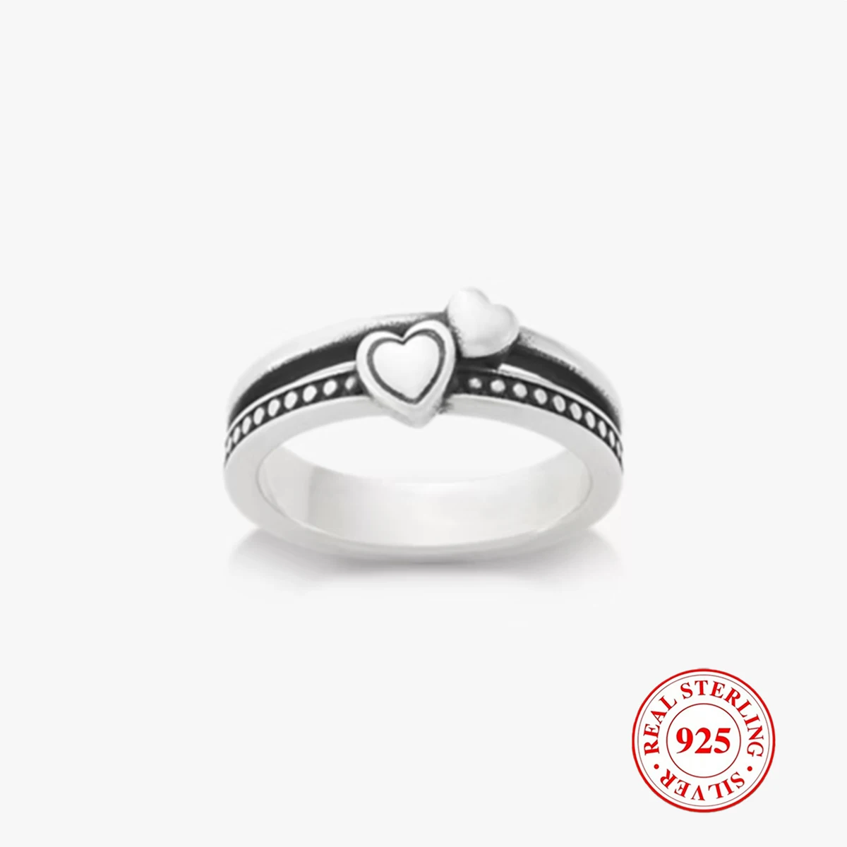 

1pc S925 Sterling Silver Small Heart Ring, Charming and Exquisite DIY Ring, Suitable fordaily wear and DIY decoration for Women