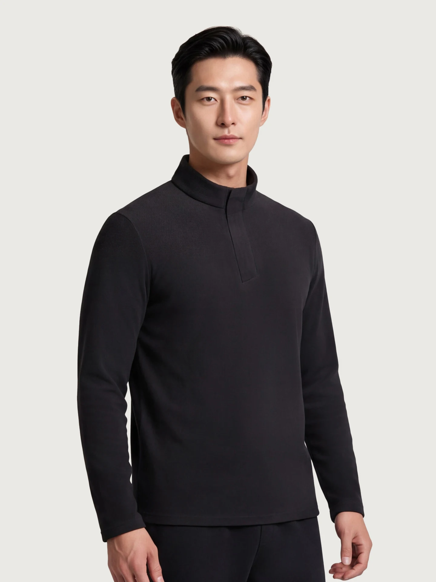 Hengyuanxiang Men's Half Zipper Sweatshirt Casual Long Sleeve T-Shirt Warm Base Layer Shirt for Autumn Winter Outdoor Travel