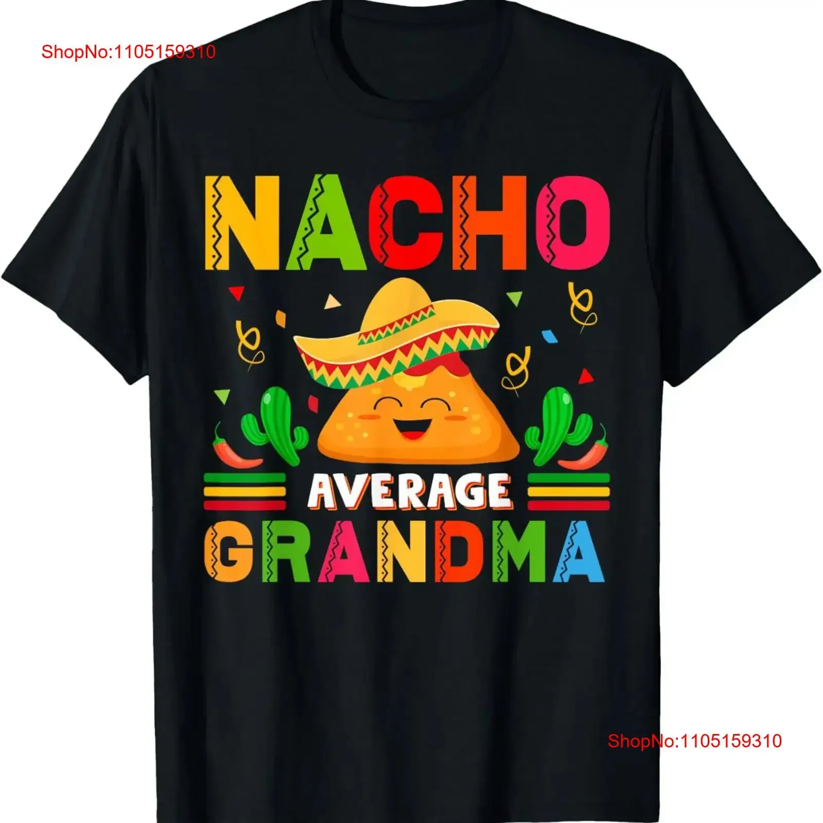 

Начо, средняя бабушка, забавная мексиканская футболка Nana Cinco De Mayo, винтажная стильная повседневная футболка с слегка верхом для повседневной носки