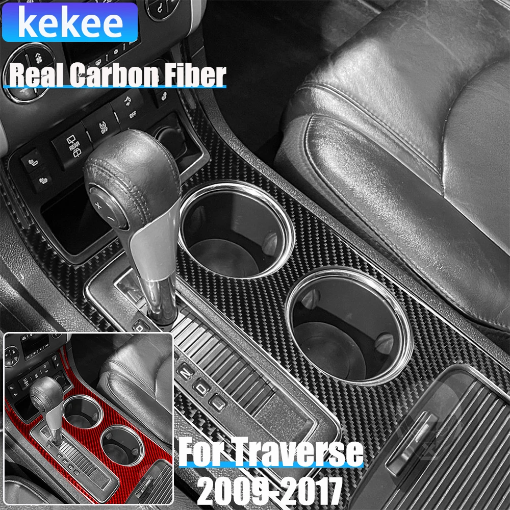 

Real Carbon Fiber Car Accessories Gear Shift Surround Cover Soft Sticker For Chevrolet Traverse 2009 2010 2011 2012 2013-2017