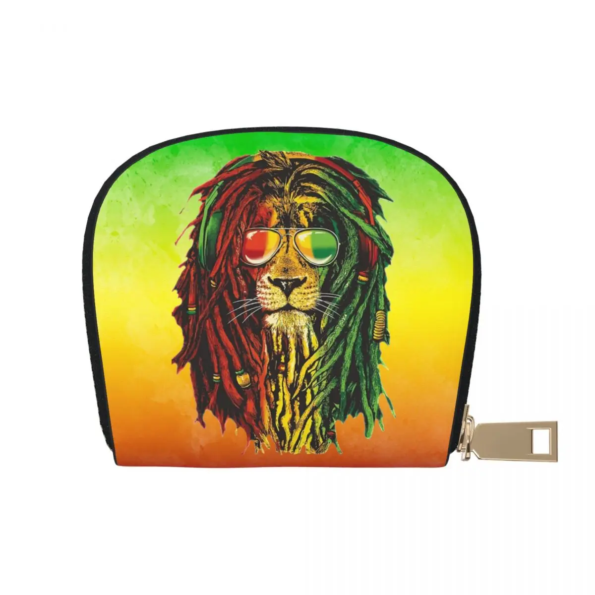 Rasta Dreadlock Lion Of Judah Leather Coin Bag Card Holders Purse Stylish Jamaica Reggae Colors Rastafari Wallet Portable