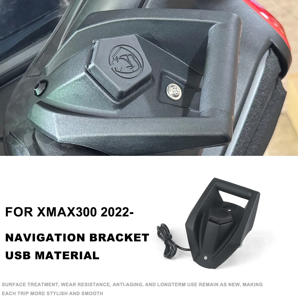 

For YAMAHA XMAX 300 XMAX-300 XMAX 300 2022- Motorcycle GPS Bracket Phone Navigation Bracket with USB Charging Port - Fit