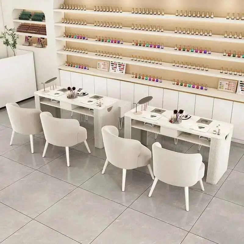 

Modern Makeup Desk Nail Shelves Tables Jewelry Designer Lazy Nail Tables Beauty Partitions Display Nageltisch Home Furniture