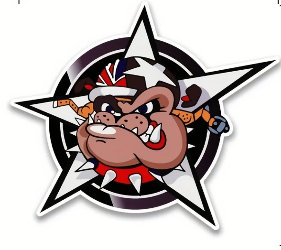 قطعة واحدة "ملصق سيارة عصري بولدوج ستار، ملصق تلقائي كرتوني، ملصق سيارة رائع للتخصيص، عنصر نمط السيارة المميز"