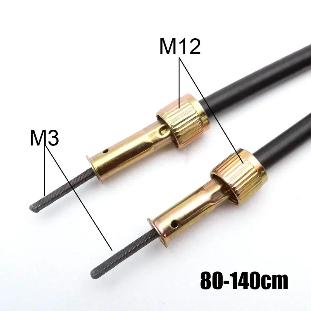 Motorcycle Speedometer Cable Double Square Head M12 Thread for Chinese Scooter Parts 80-140cm Length