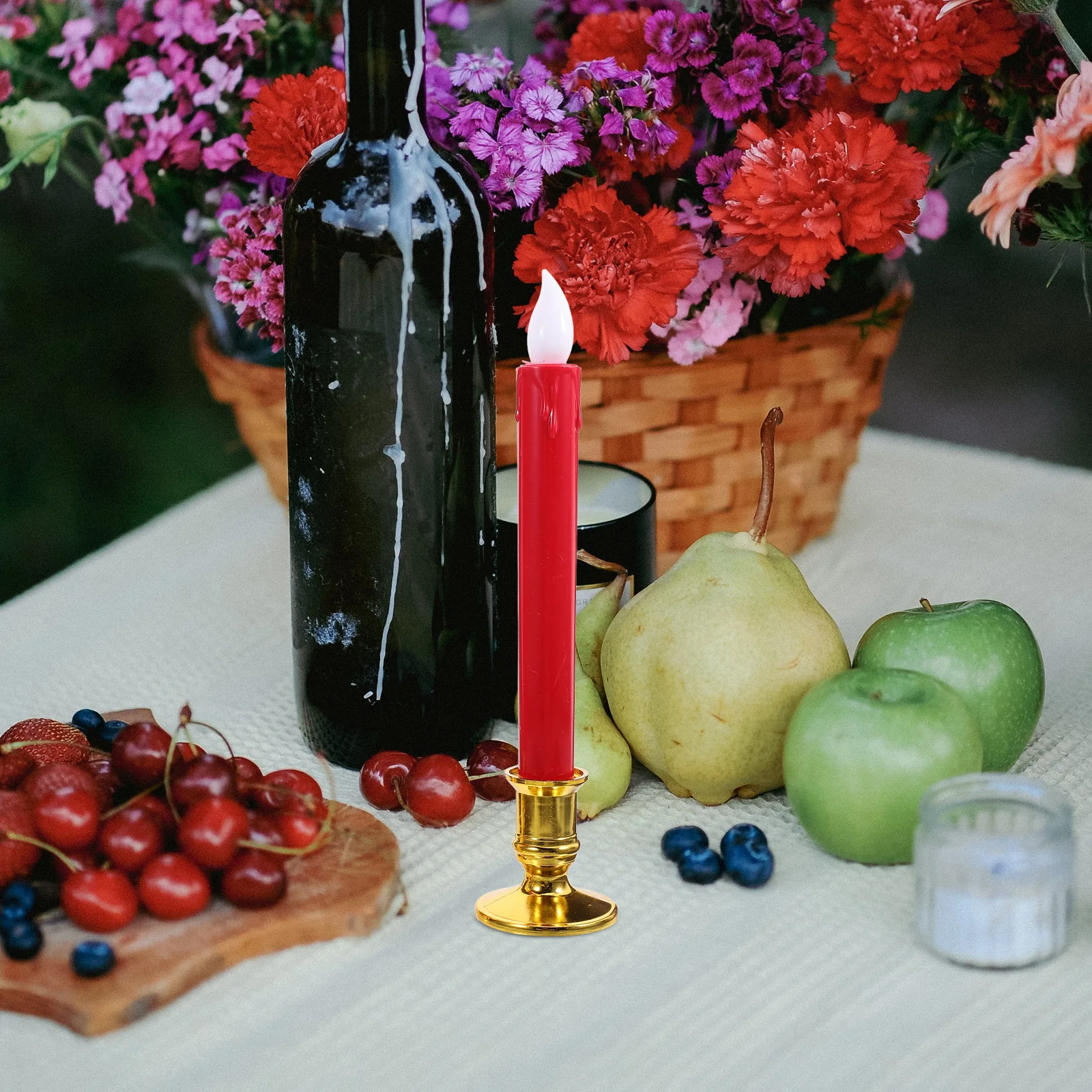 

4Pcs LED Lights Flameless Powered Decorative Reusable Candles Party Home Ambiance Light Flameless Taper