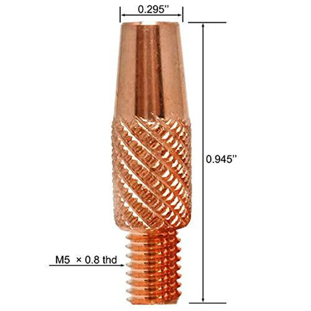 Copper for contact Tips for mig Welding Nozzles Metal Fabrication 0.023 Inches for contact Size 0.035 Inches for contact Size