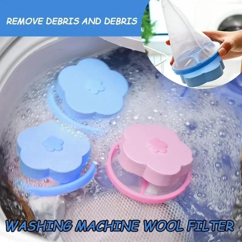 Pet Hair Remover Washing Machine Floating Lint Filter Bag Reusable Laundry Ball Clothes Hair Cleaning Tools Cat Hair Catcher