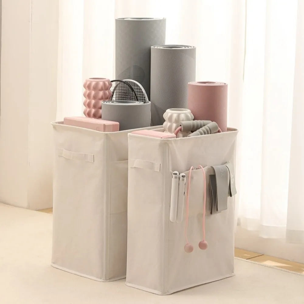 للطي اليوغا حصيرة سلات تخزين سعة كبيرة القماش المنزل الصالة الرياضية تخزين الرف متعدد جيب بلون اللياقة البدنية لوازم المنظم