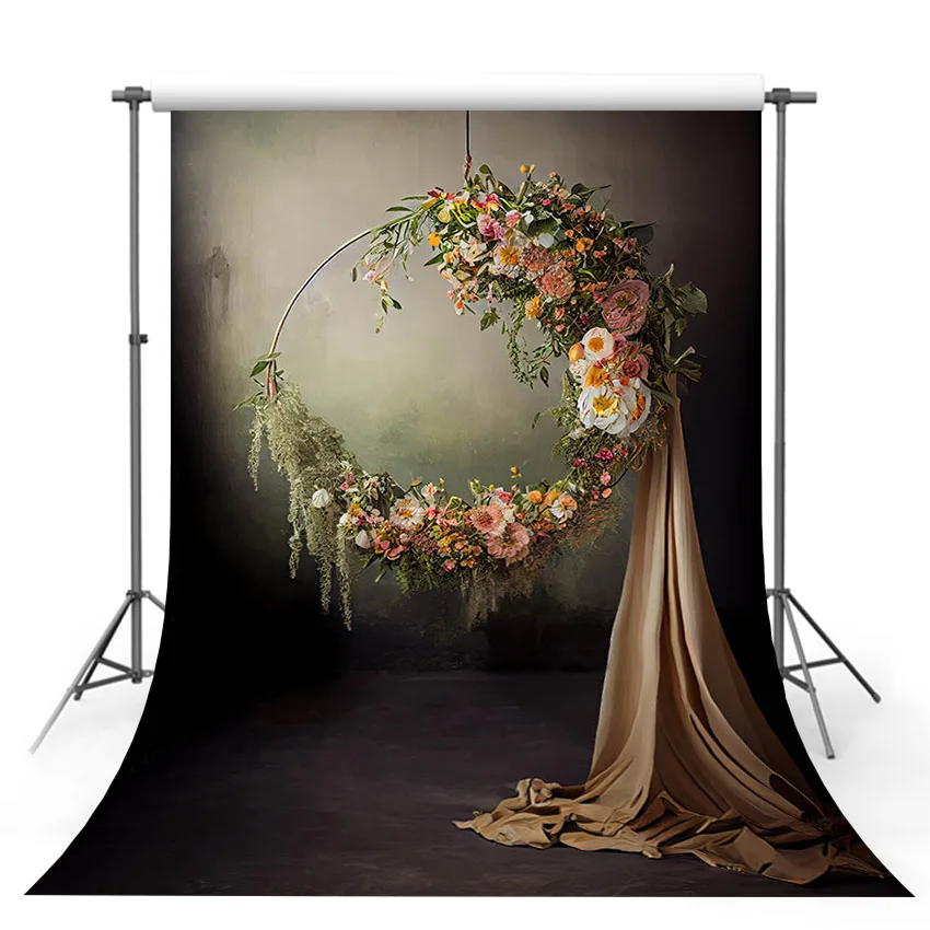 Mehofond Photography Background Vintage Texture Curtain Pink Flower Birthday Party Maternity Portrait Decor Backdrop Photo Studi