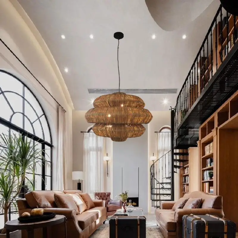 

American Retro Hemp Rope Pendant Light For Dining Room Home Decoration Lights Restaurant Bar Cafe Hanging Lamp Loft Fixture