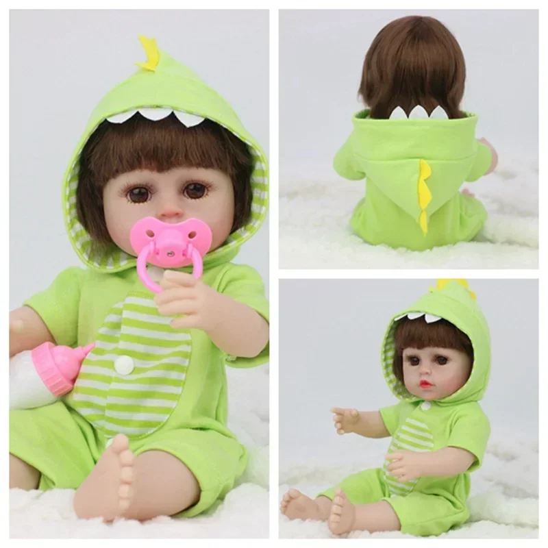 38CM Reborn Puppe, Baby Nachahmung Weichklebende Puppe, Kinder Spielzeug Puppe, Kleines Mädchen Spielzeug Geschenk Puppe Zubehör