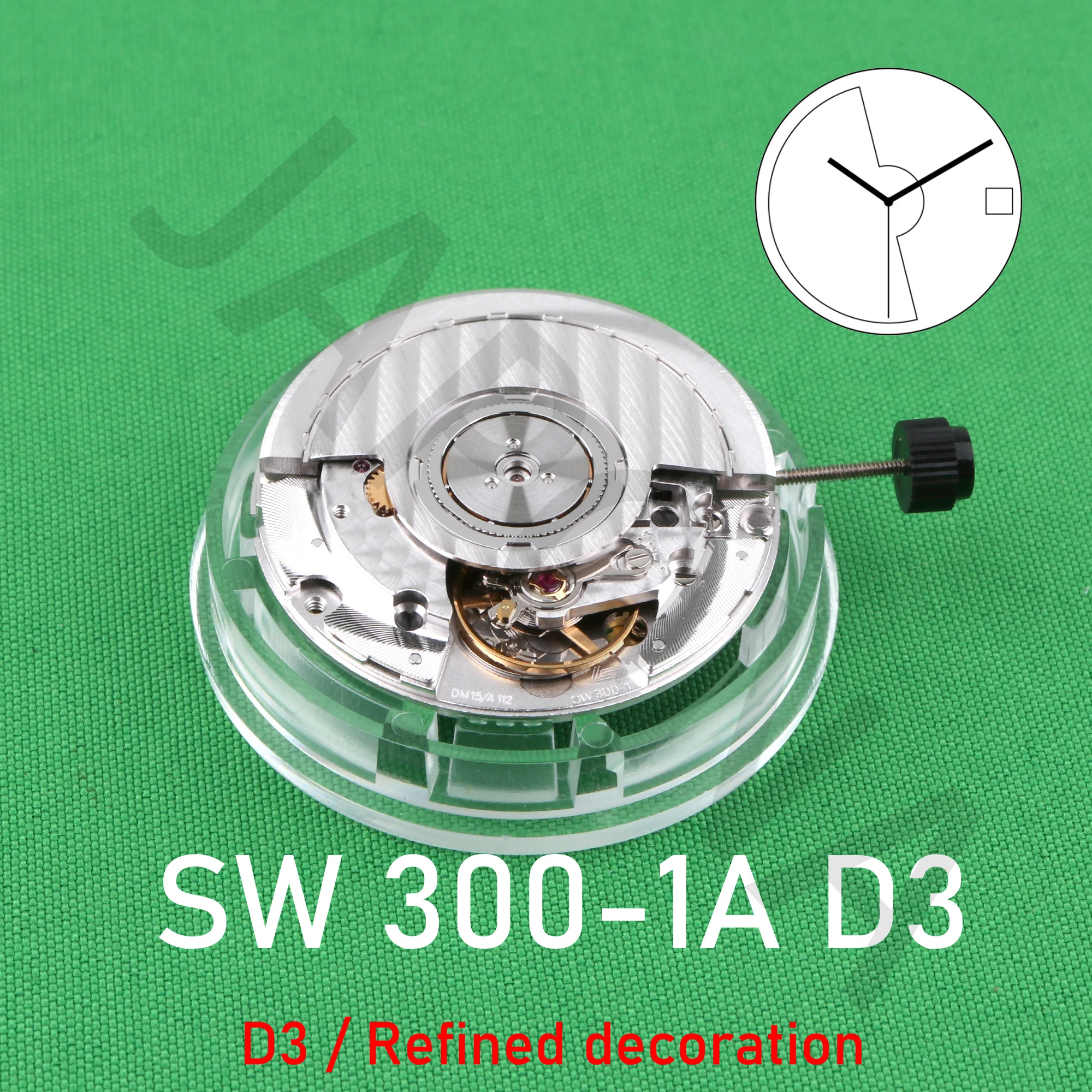 SW300 MOVEMENT Sellita SW300-1A D3 (refined decoration), rhodiu New original mechanical movement  calendar automatic movement