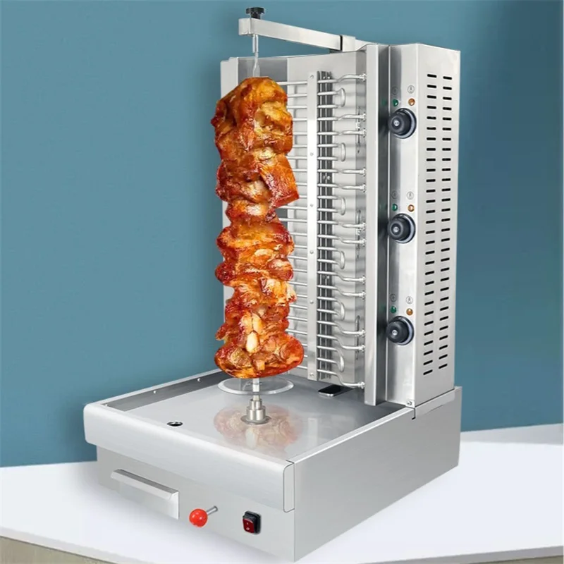 Premium Full Automatic Shawarma Machine Stainless Steel Chicken Kebab Grill for Restaurants Commercial Gas Shawarma Machine