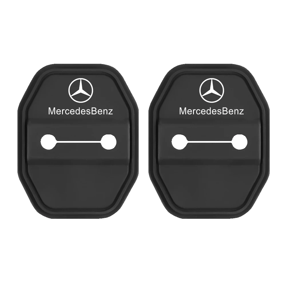 2 uds/4 Uds. Hebilla de cerradura de puerta de coche de silicona negra cubierta protectora almohadilla de choque para Mercedes Benz AMG W205 W211