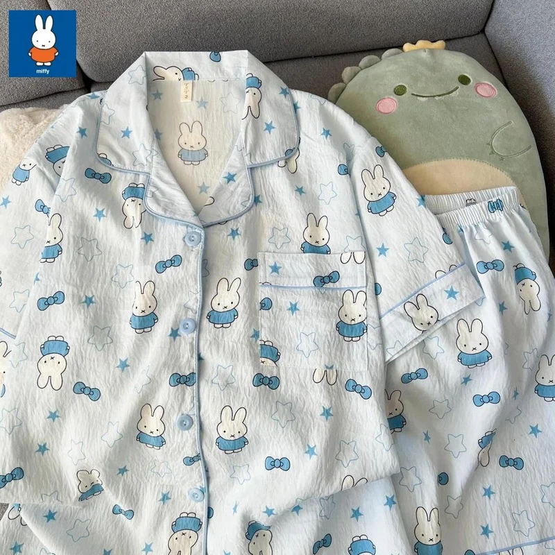 

Новый креативный комплект пижамы с Миффи: милые шорты и футболка с коротким рукавом для девочек, удобный и мягкий домашний набор