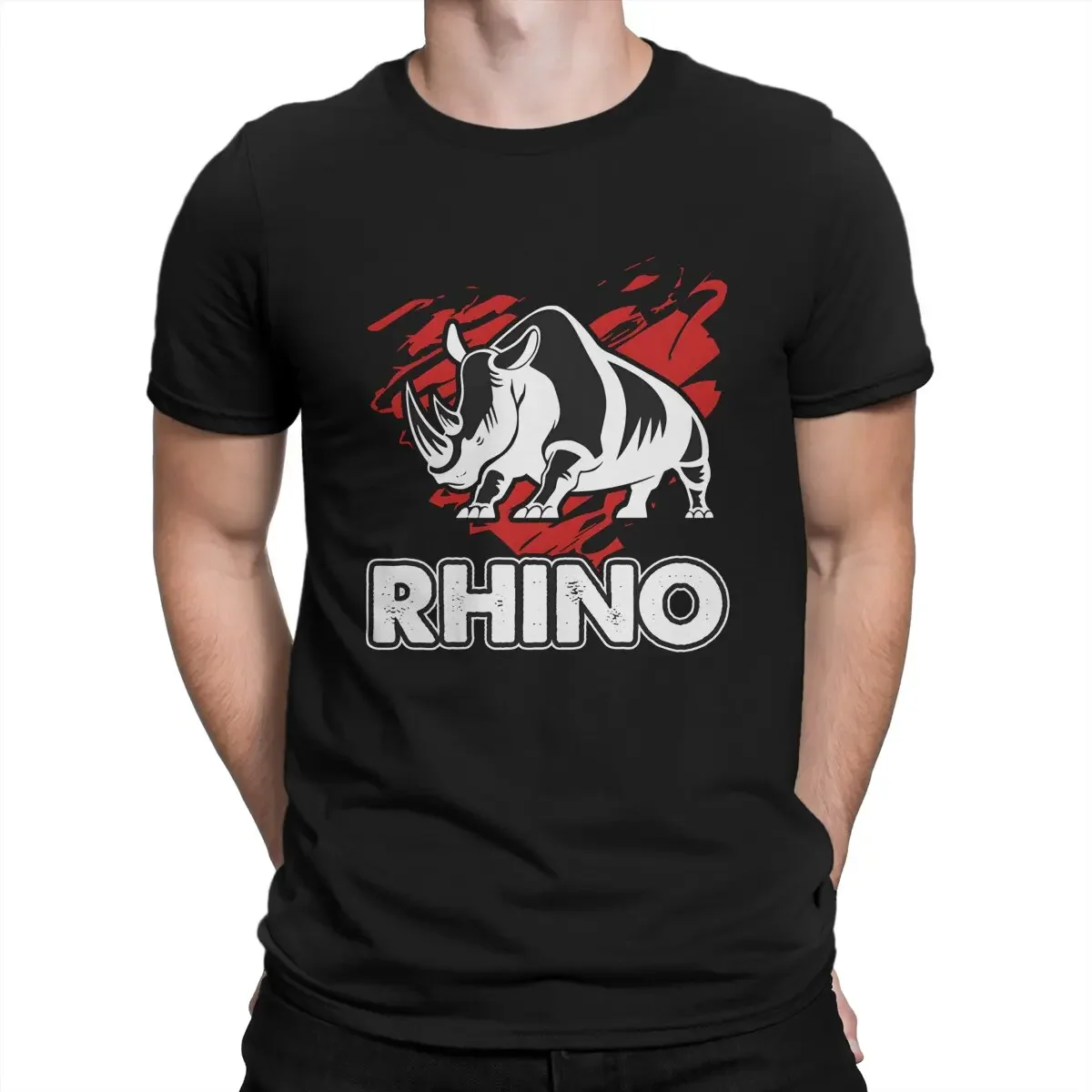 

Новейшая футболка Rhino для мужчин, крутая футболка из чистого хлопка с круглым вырезом, отличительный подарок, одежда для улицы