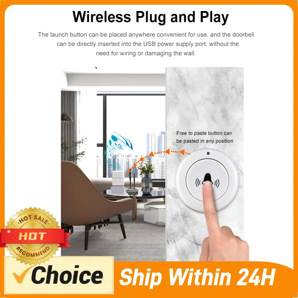 

Беспроводной USB-дверной звонок 433 МГц для умного дома, сильный сигнал, интеллектуальный дверной звонок, сигнализация одной кнопкой, дистанционное управление для дома