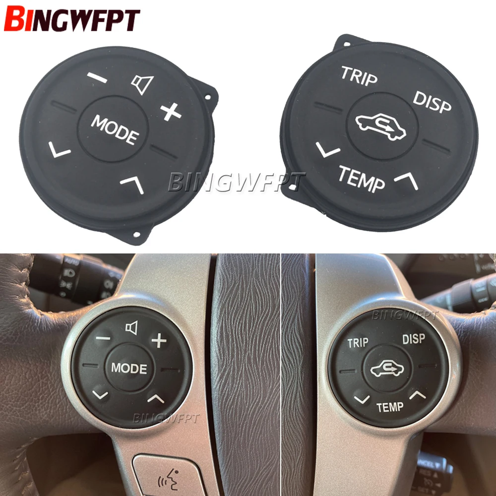 2pcs Steering Wheel Switch Controls Rubber For Toyota Prius 30/Prius Eco 2009-2013 For Prius ZWV30 2010-2012 Button