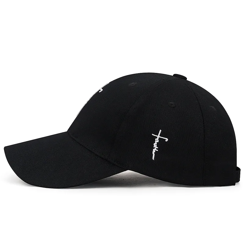 Embroidered Cross Letter Casual Baseball Cap Adjustable for Men Women Unisex Outdoor Sports Hat