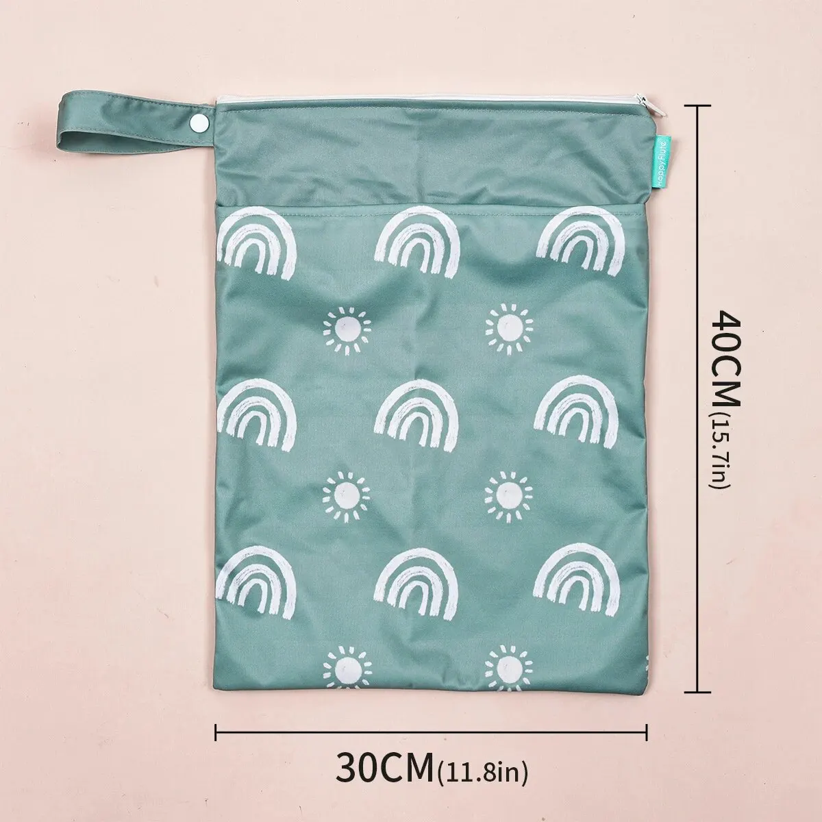 Wetbag For Baby Diapers Nappies Waterproof Reusable Diaper Bag With Two Zipper 30cmx40cm