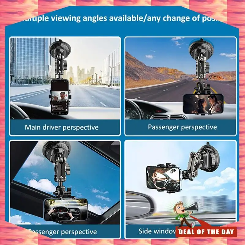 24-Hour Delivery Car Mobile Phone Bracket Selfie Fixed Universal Outdoor Travel Self-Driving Sucker Bracket For Car Window Winds
