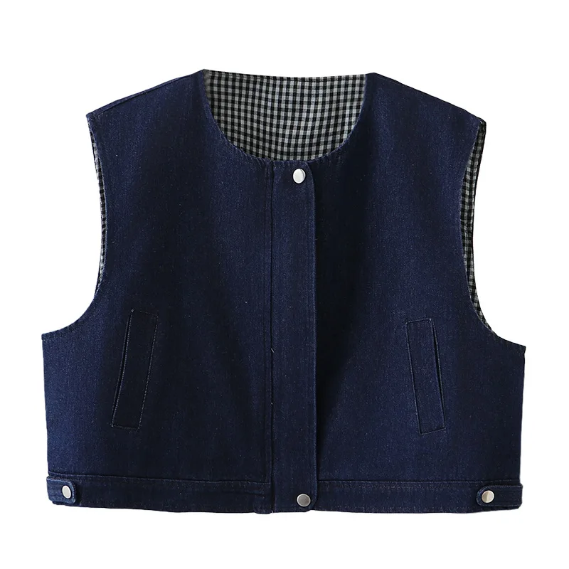 XXXXL Fashion Plus Size Women's Short Denim Vest New Autumn Stylish And Casual Waistcoat 1394