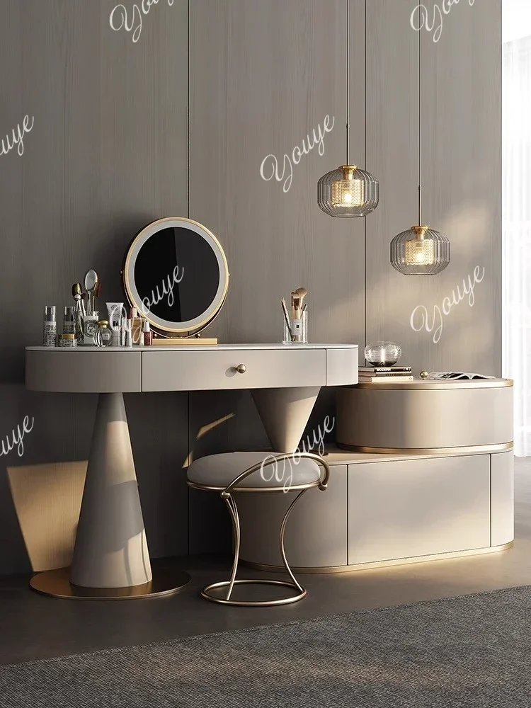 W Premium Light Luxury Storage Solid Wood Chest Dresser Integrated Makeup Table Master Bedroom Bedside Table End Corner X