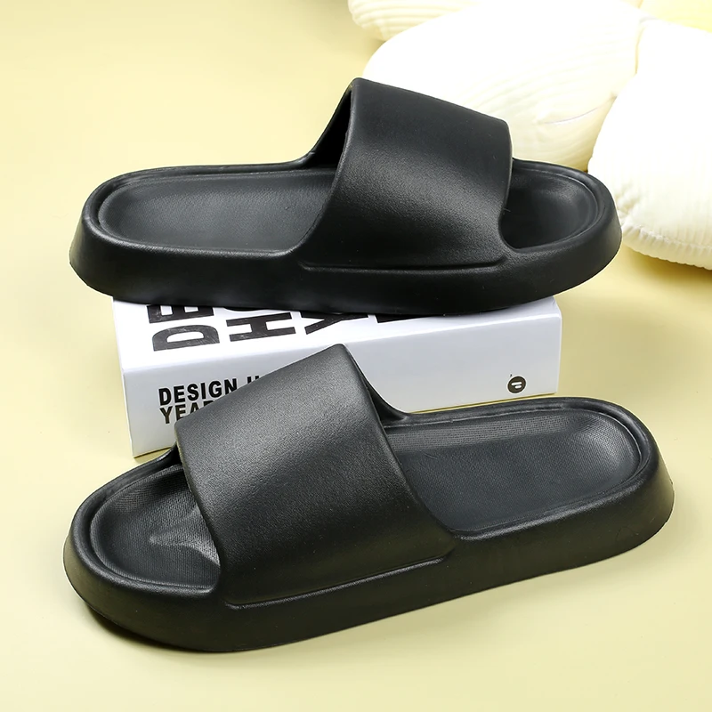 

Новая летняя лаконичная однотонная женская домашняя обувь для пары, уютные шлепанцы, гибкие мягкие сандалии, мужские тапочки, домашние шлепанцы