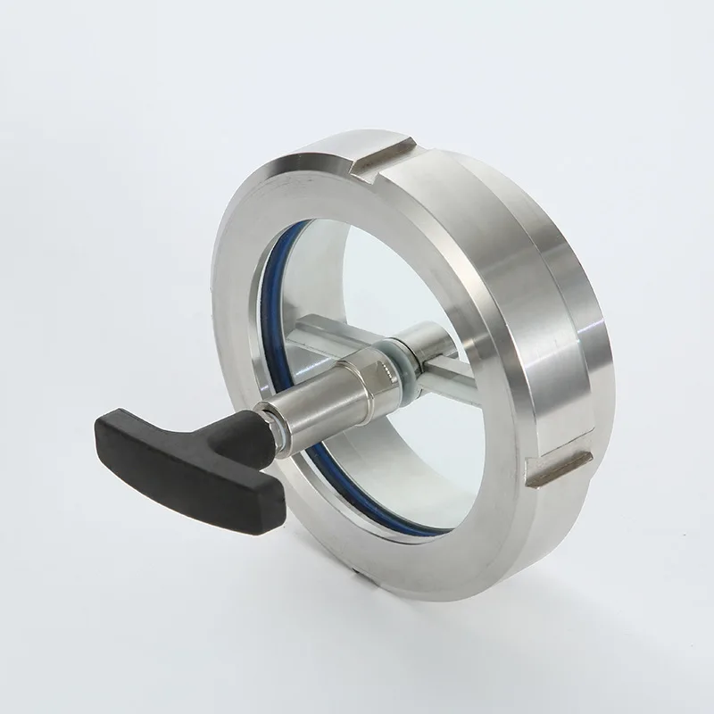 

304 stainless steel with scraper, pair of flat welded glass sight glass, equipment sight glass
