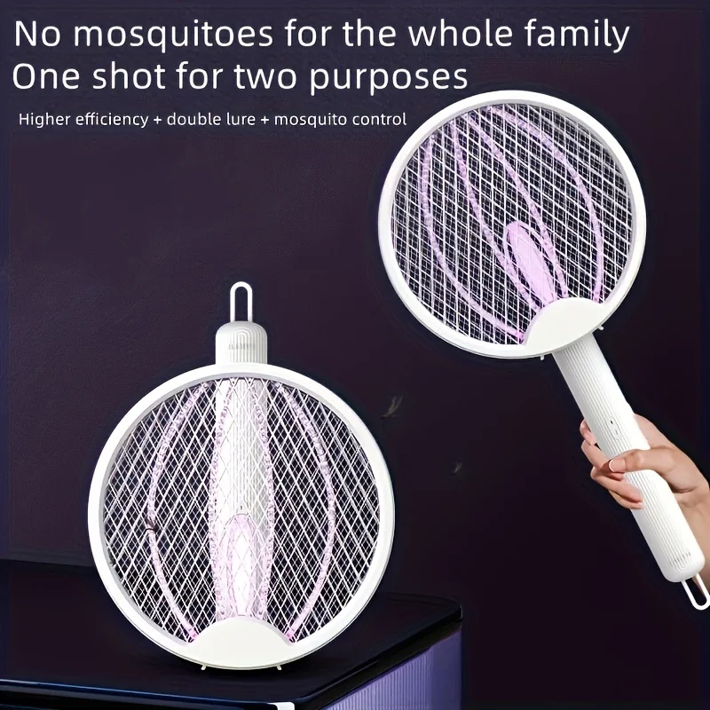 Folding  Mosquito Pat, Automatic Mosquito Attraction, Powerful Household Mosquito Killer Artifact, Rechargeable Mosquito Killer