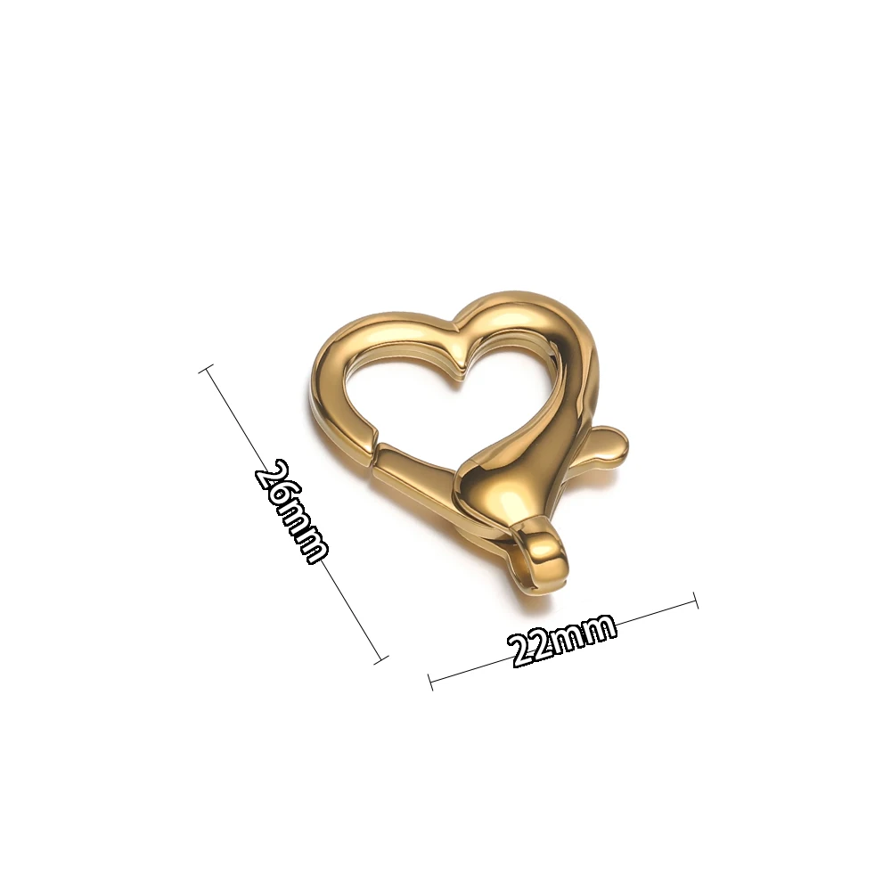 2 Stück Edelstahl-Herz-Karabinerhaken für DIY-Schmuckherstellung, Halsketten, Kettenverbinder, Zubehör für Armbänder – Detail 3