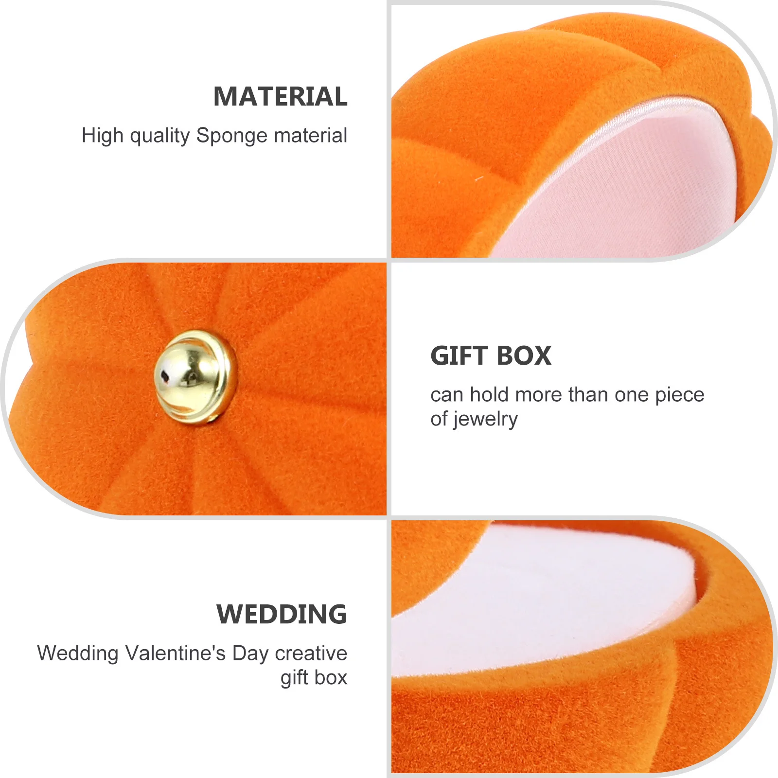 

2 шт., коробка для свадьбы с тыквой, коробка для колец, чехол для хранения колец для свадебного ожерелья, чехол для помолвки, юбилея, предложение на подкладке