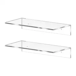 Acrylic L-shaped Shelf Wall-Mounted Bookshelf Organizer Holder for Kitchen Bathroom Wall Transparent Finishing Storage Rack