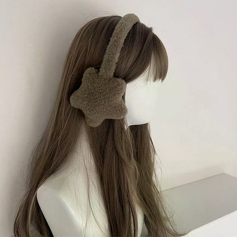 Inverno nuova ragazza dolce paraorecchie carini stelle carine peluche inverno caldo copricapo donne tappi per le orecchie protezione dal freddo paraorecchie