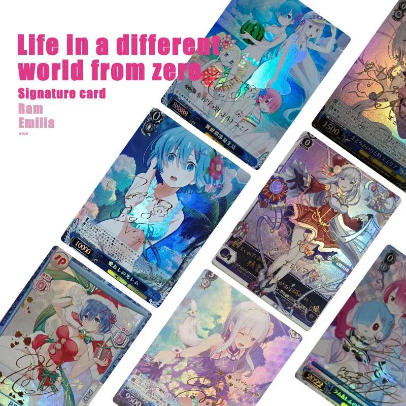 Japanische Animation Zero-Starting Life In Another World DIY Selbstgemachte Rem Emilia Ram Sammelkarten Spielzeug Geschenk