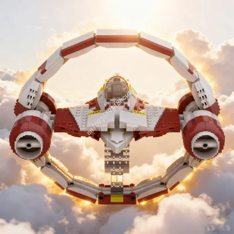 589 elementów MOC Obi-Wan S Hyperdrive Ring Star Battle Model Zabawka Klocki Architektura DIY Pomysł na Prezent Świąteczny Kreatywny