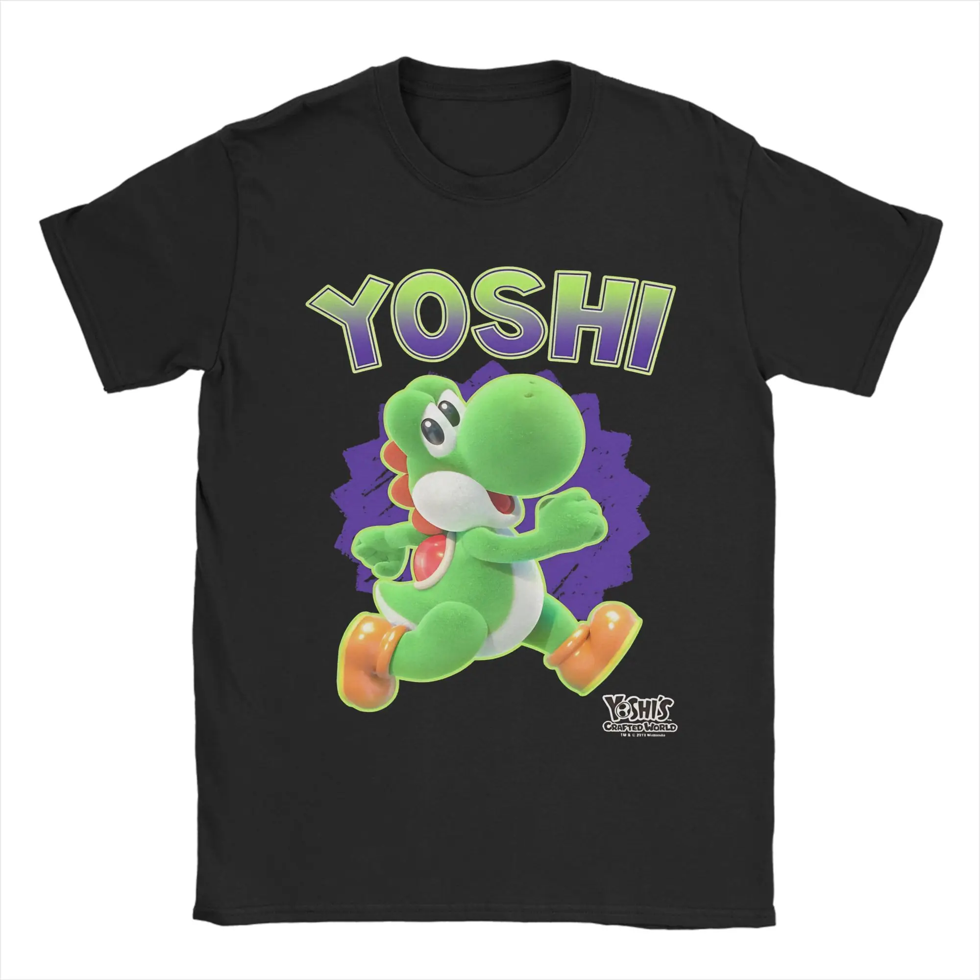 Retro Yoshi Crafted World Side Run Cute Portrait T-Shirt Unisex Cotton Short Sleeve Marios Round Neck Summer Tops Shirts