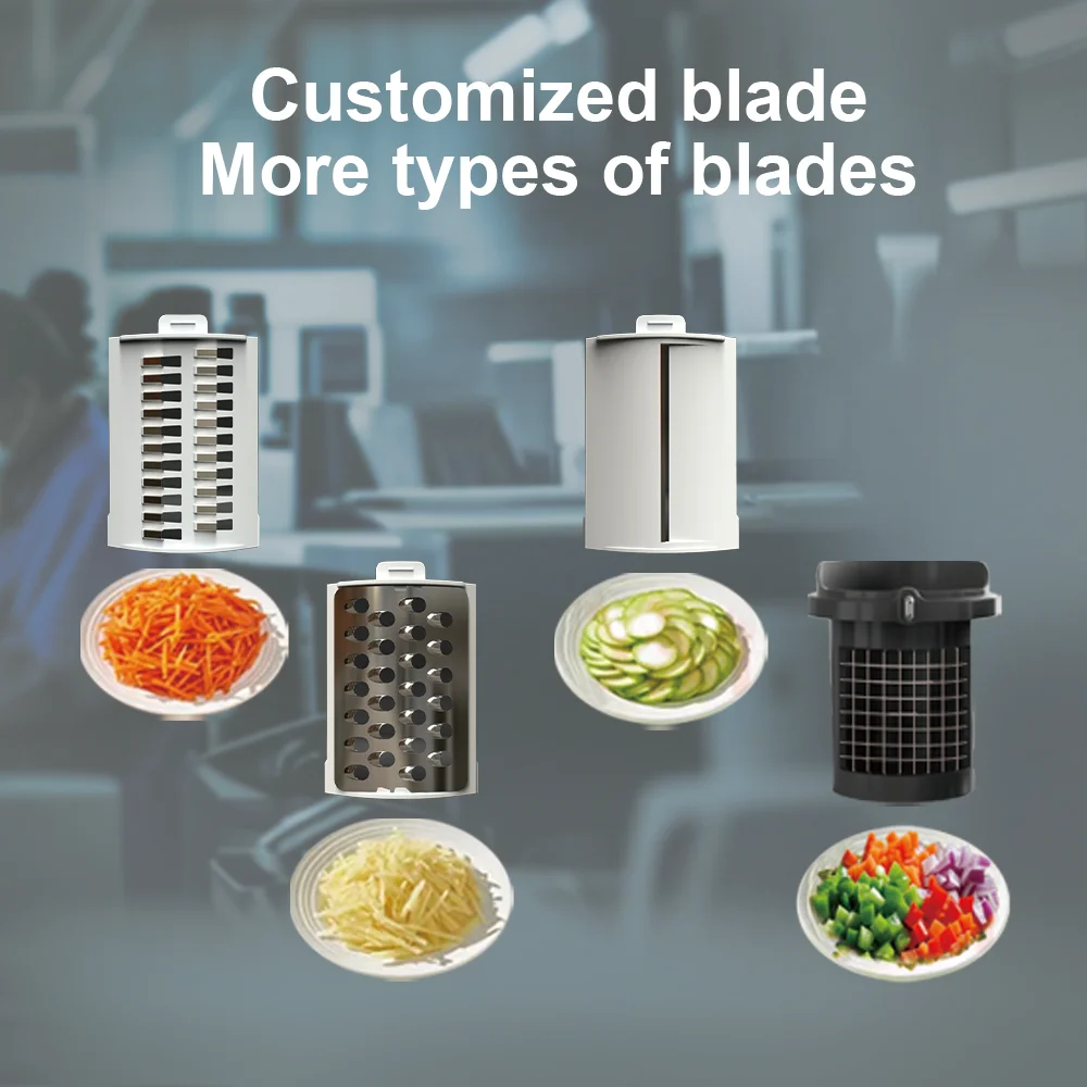 KC OEM野菜電動スライサーカッター食品ミンチグラインダー家庭用ステンレス鋼キッチンナイフマシンバッテリーチョッパー