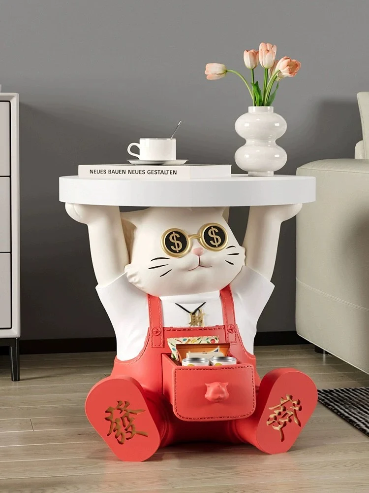 

Кофейный столик Lucky Cat, украшения для пола, прикроватный столик для гостиной, спальни, украшения для хранения краев, подарки на новоселье