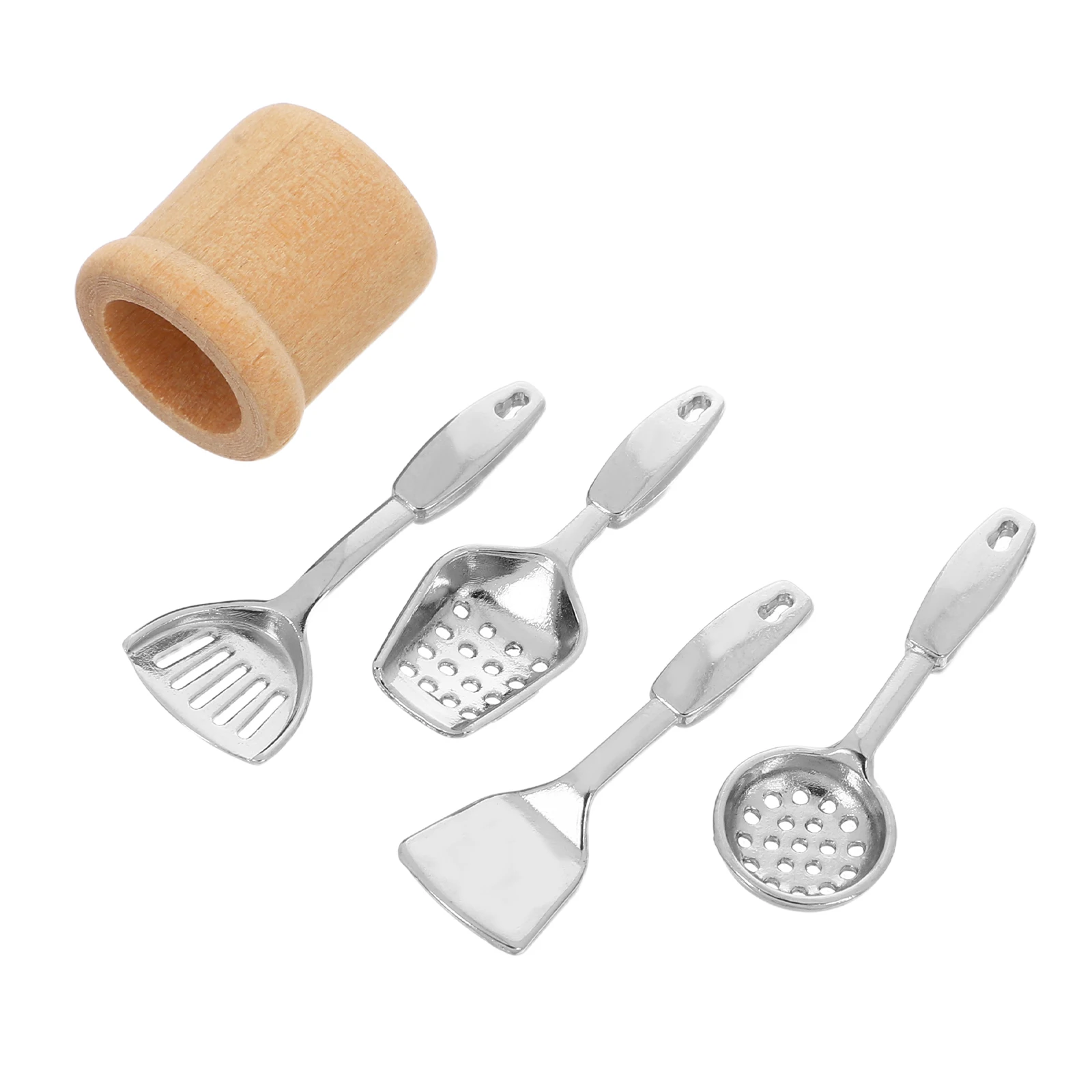 5 Stück Mini-Küchenmöbel im Maßstab 1:12, Puppenhaus-Küchenmodell, Holzzubehör, Kochgeschirr, Miniatur für kreative Zwecke