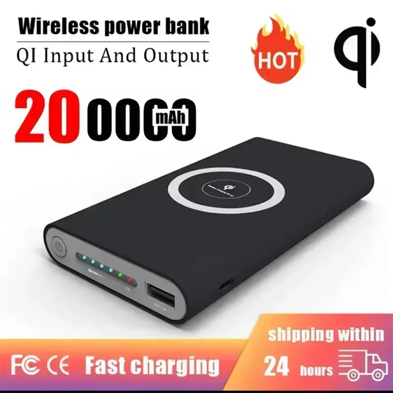 

20 mobile power comes with wireless fast charging and large capacity of 100,000 mA for Apple Android charging treasure