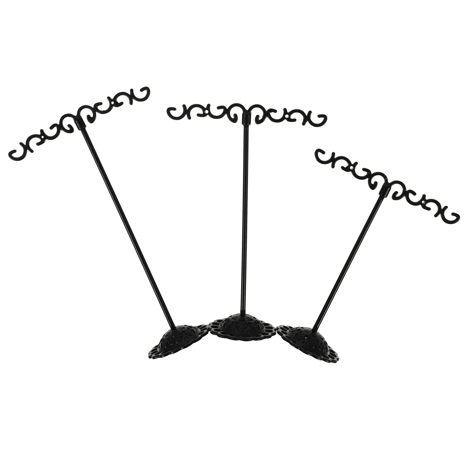 

3 Pcs Earring Display Stand Jewelry Holder Iron Material Storage Rack Hooks Desktop Decorative Shelf Home Accessories