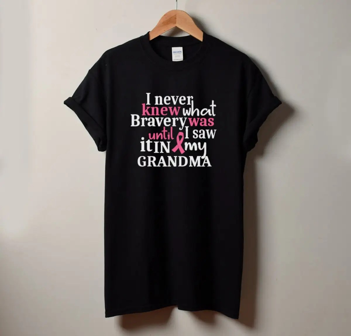 GRANDMA I Never Knew What Bravery Was T Shirt The Breast Cancer Awareness Month Survivor Support